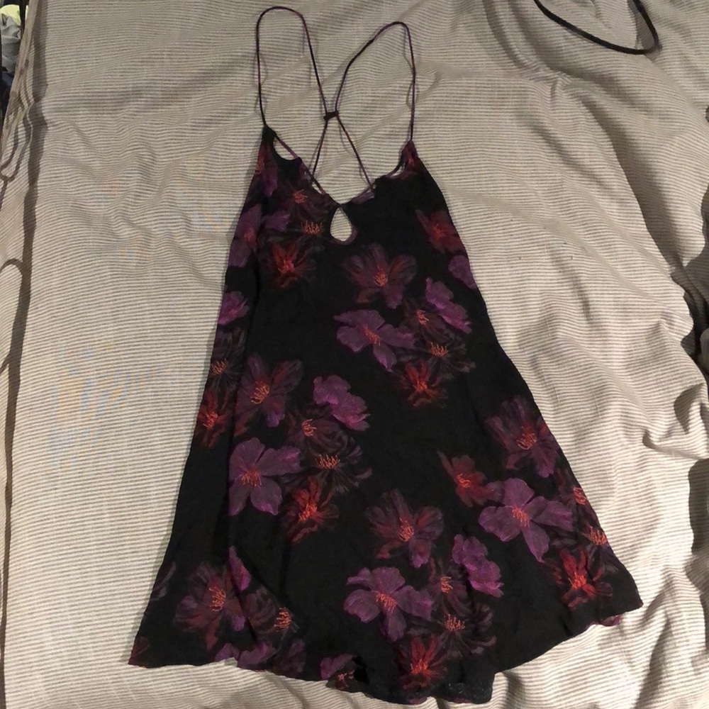 Out From Under-Black Floral Slip Dress